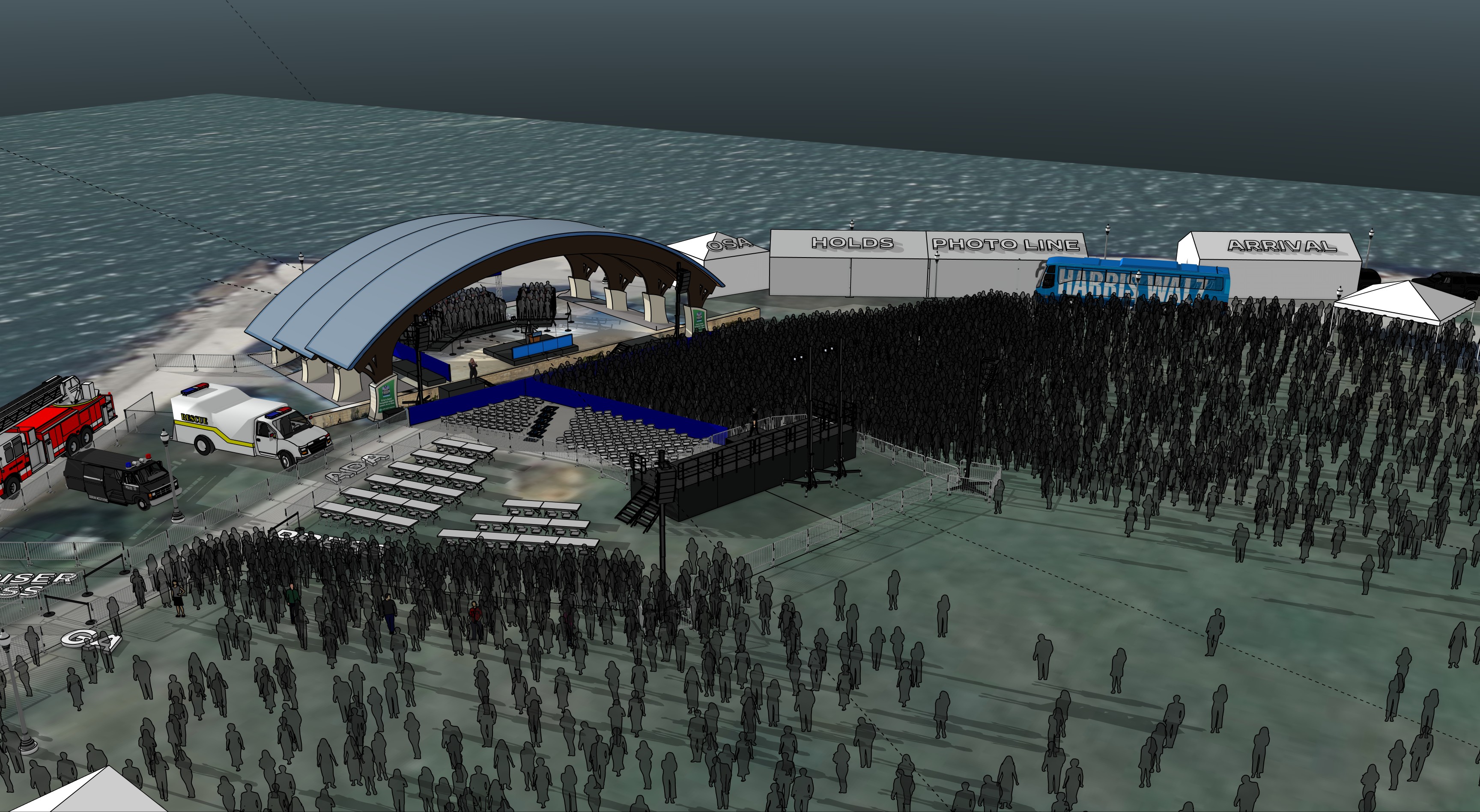 Highmark Amphitheater model wide view